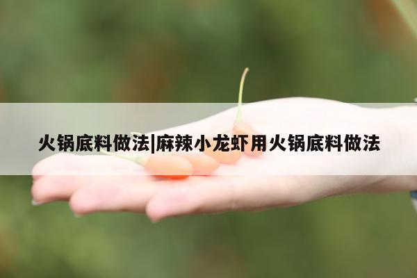 火锅底料做法|麻辣小龙虾用火锅底料做法